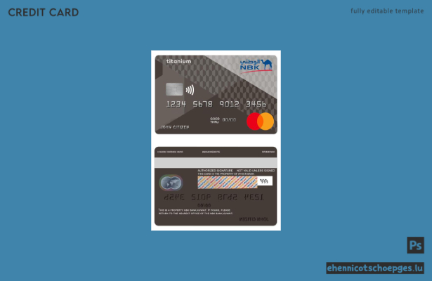 Beispielvorschau der Kuwait NBK Bank Titanium Cashback Mastercard